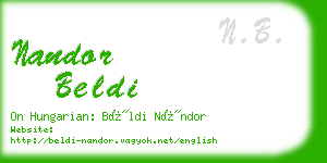 nandor beldi business card